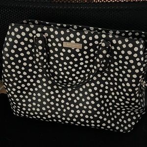 Polka dot black and white Kate spade purse.